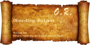 Oberding Roland névjegykártya