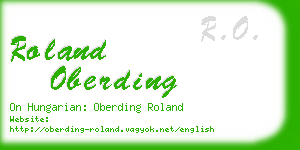roland oberding business card